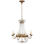 Paris Flea Market Chandelier - Antique Burnished Brass / Seeded