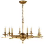 Leaf and Arrow Chandelier - Antique Burnished Brass