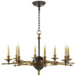 Leaf and Arrow Chandelier - Bronze / Hand-Rubbed Antique Brass