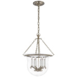 Country Bell Jar Pendant - Polished Nickel / Clear