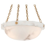 Fluted Band Chandelier - Brass / Alabaster