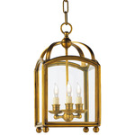 Arch Top Lantern Pendant - Antique-Burnished Brass / Clear