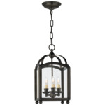 Arch Top Lantern Pendant - Bronze / Clear