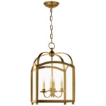 Arch Top Lantern Pendant - Antique-Burnished Brass / Clear