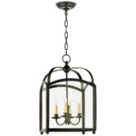 Arch Top Lantern Pendant - Bronze / Clear