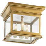 Club Square Ceiling Light - Antique Burnished Brass / Clear