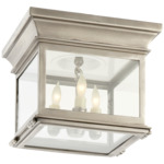 Club Square Ceiling Light - Antique Nickel / Clear