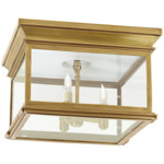 Club Square Ceiling Light - Antique Burnished Brass / Clear