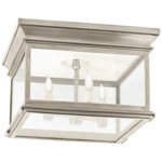 Club Square Ceiling Light - Antique Nickel / Clear