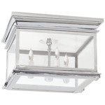 Club Square Ceiling Light - Polished Nickel / Clear