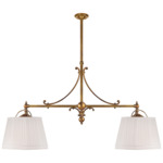 Sloane Double Shop Pendant - Antique-Burnished Brass / Linen