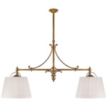 Sloane Double Shop Pendant - Antique-Burnished Brass / Linen