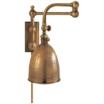Pimlico Double Swing Arm Wall Light - Antique-Burnished Brass