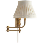 Pimlico Swing Arm Wall Light - Antique-Burnished Brass / Linen Collar
