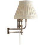 Pimlico Swing Arm Wall Light - Polished Nickel / Linen Collar