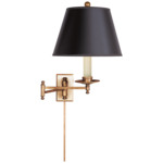 Dorchester Swing Arm Plug-in Wall Sconce - Antique-Burnished Brass / Black