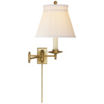 Dorchester Silk Swing Arm Plug-in Wall Sconce - Antique Burnished Brass / Silk