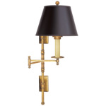 Dorchester Double Plate Swing Arm Wall Sconce - Antique Burnished Brass / Black