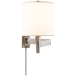 Architects Swing Arm Plug-in Wall Sconce - Brushed Chrome / Silk