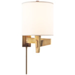 Architects Swing Arm Plug-in Wall Sconce - Hand Rubbed Antique Brass / Silk