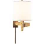Architects Swing Arm Plug-in Wall Sconce - Hand-Rubbed Antique Brass / Silk