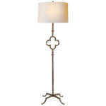 Quatrefoil Floor Lamp - Aged Iron / Linen