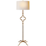 Quatrefoil Floor Lamp - Gilded Iron / Linen