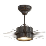 Soleil Semi Flush Ceiling Light - Bronze / Frosted