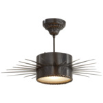 Soleil Semi Flush Ceiling Light - Bronze / Frosted