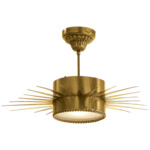 Soleil Semi Flush Ceiling Light - Hand-Rubbed Antique Brass / Frosted