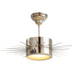 Soleil Semi Flush Ceiling Light - Polished Nickel / Frosted