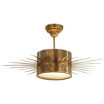 Soleil Semi Flush Ceiling Light - Hand-Rubbed Antique Brass / Frosted