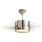 Soleil Semi Flush Ceiling Light - Polished Nickel / Frosted