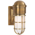 Marine Wall Sconce - Hand-Rubbed Antique Brass / White