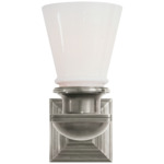 New York Subway Wall Sconce - Antique Nickel / White