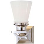 New York Subway Wall Sconce - Polished Nickel / White