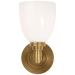 Wilton Wall Sconce - Hand-Rubbed Antique Brass / White Glass