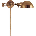 Boston Dome Swing-arm Plug-in Wall Sconce - Hand Rubbed Antique Brass