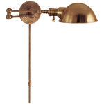 Boston Dome Swing-arm Plug-in Wall Sconce - Hand-Rubbed Antique Brass