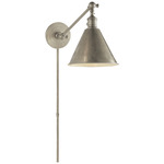 Boston Functional Plug-in Library Sconce - Antique Nickel