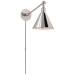 Boston Functional Plug-in Library Sconce - Polished Nickel