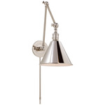 Boston Functional Plug-in Library Sconce - Polished Nickel