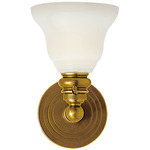 Boston Glass Functional Wall Sconce - Hand-Rubbed Antique Brass / White Glass