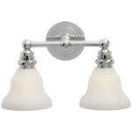 Boston Glass Functional Bathroom Vanity Light - Chrome / White Glass