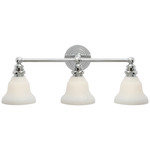 Boston Glass Functional Bathroom Vanity Light - Polished Nickel / White Glass