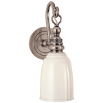 Boston Loop Arm Wall Sconce - Antique Nickel / White