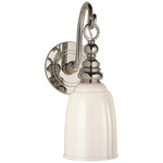 Boston Loop Arm Wall Sconce - Chrome / White