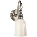 Boston Loop Arm Wall Sconce - Polished Nickel / White