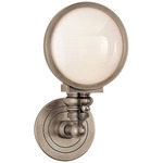 Boston Head Light Wall Sconce - Antique Nickel / White