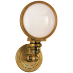 Boston Head Light Wall Sconce - Hand Rubbed Antique Brass / White